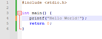 Hello World C code example